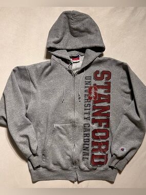 VTG Champion Stanford University Zip Hoodie Size M Oversized Athleisure College
